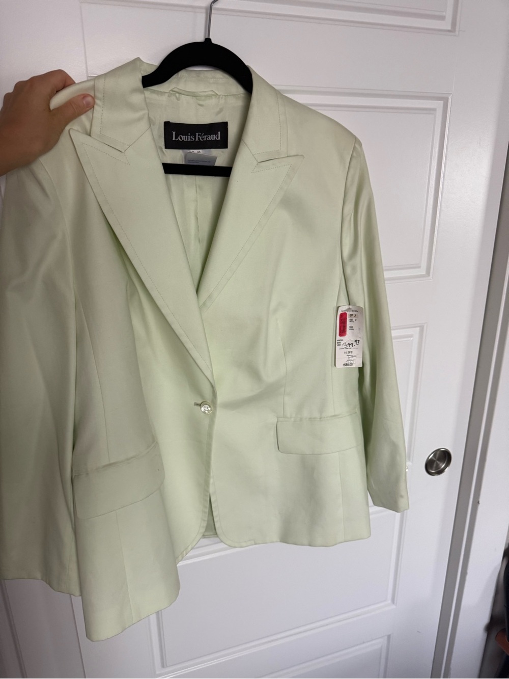 Louis Feraud Pale Mint Single-Button Blazer